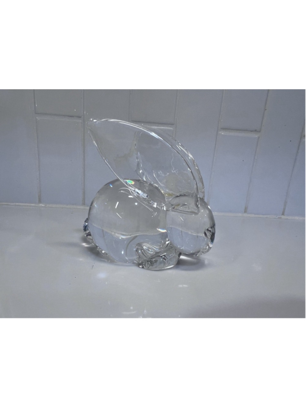 Steuben Crystal Art Glass Figurine Bunny Rabbit Paperweight